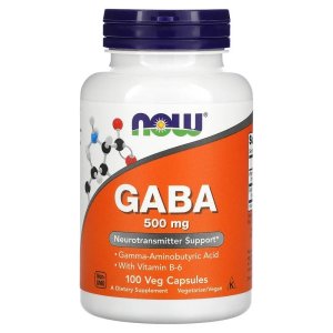 NOW GABA 500 mg, 100 Veg Caps | Acid gama aminobutiric 
