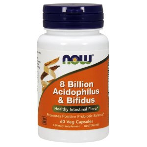NOW 8 Billion Acidophilus & Bifidus 60 Veg Caps | Amestec probiotic
