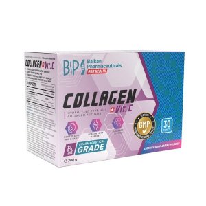 Balkan Pharmaceuticals Collagen + Vit. C 30 Packets | Peptide de colagen hidrolizat & vitamina C
