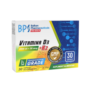 Balkan Pharmaceuticals Vitamina D3 + K2 30 Caps | Vitaminele D3 si K2
