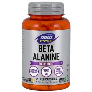 NOW Beta-Alanine 750 mg, 120 Veg Caps | Beta Alanina