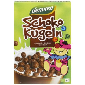 Cereale biluțe cu ciocolată bio Dennree 250 g
