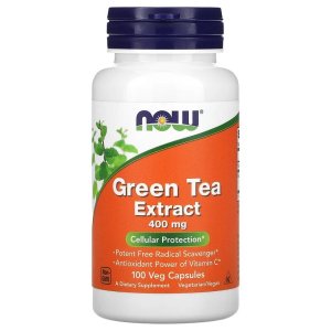 NOW Green Tea Extract 400 mg, 100 Veg Caps | Extract de ceai verde