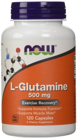 NOW L-Glutamine 500 mg, 120 Caps | Glutamina capsule