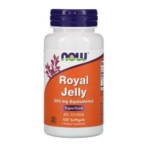 NOW Royal Jelly 300 mg Equivalency 100 Softgels | Laptisor de matca