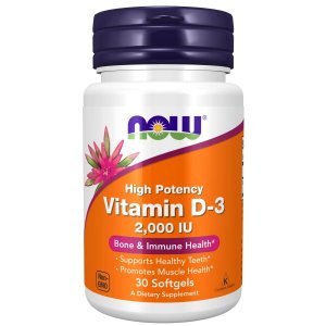 NOW Vitamin D-3 2000 IU, 30 Softgels | Vitamina D3 