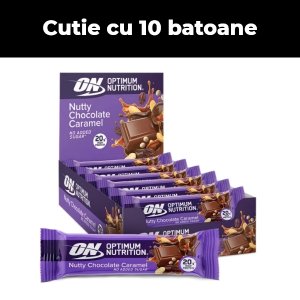 ON Nutty Chocolate Caramel Protein Bar 70 g | Baton proteic crocant cu arahide & stafide