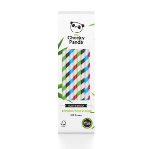 Paie din bambus multicolore pentru băuturi The Cheeky Panda | 100 buc