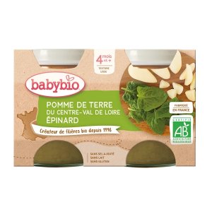 Piure de cartofi & spanac BabyBio +4 luni | 2 x 130 g 