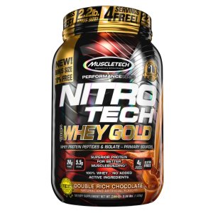 Proteina din zer 100% Muscletech Nitro-Tech Whey Gold Performance Series Double Rich Chocolate