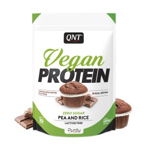 Purity by QNT Vegan Protein Chocolate Muffin 500 g | Proteina din mazare & orez 
