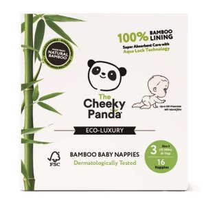 Scutece eco din bambus The Cheeky Panda nr. 3 – 6-11 kg | 16 buc