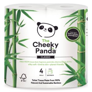 Set de 4 role de hârtie igienică din bambus 100% natural The Cheeky Panda 
