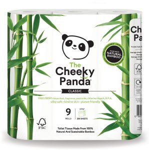 Set de 9 role de hârtie igienică din bambus 100% natural The Cheeky Panda 