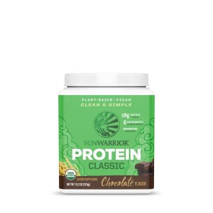 Sunwarrior Protein Classic Chocolate 375 g | Proteina vegetala organica