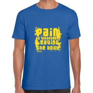 Tricou Mega Proteine albastru Pain is weakness leaving the body marimea M