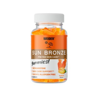 Weider Sun Bronze Pre-Tan Skin Care 40 Gummies | Suport pentru bronzat cu aroma de mango