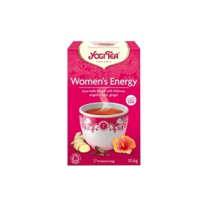 Yogi Tea Women's Energy | Ceai organic energizant de hibiscus, radacina de angelica & ghimbir | 17 plicuri