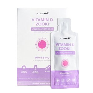 YourZooki Vitamin D 3000 IU Mixed Berry 14 x 15 ml | Vitaminele D & K2 lipozomale